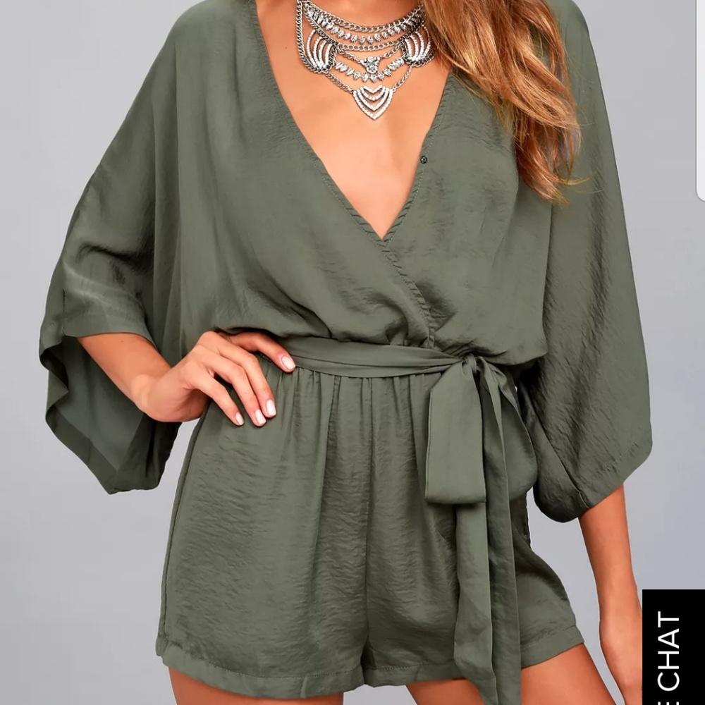 Army green romper